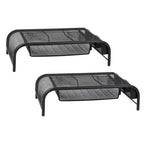 Supporto per Monitor in Rete Metallica Nera con Contenitore, Set da 2