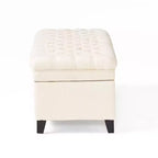 Panca Contenitore Ottomana con Vano Nascosto, Beige/Grigio, Seduta Singola