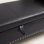 Panca contenitore in velluto trapuntato beige / nero / blu / grigio con borchie, 1 posto