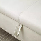 Panca contenitore in velluto trapuntato beige / nero / blu / grigio con borchie, 1 posto