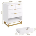 Cassettiera Bianca a 5 Cassetti, Cassettiera Alta, Cassettiera a 5 Cassetti con Spazio Profondo, Armadio Contenitore in Legno per Soggiorno, Ingresso, Ufficio