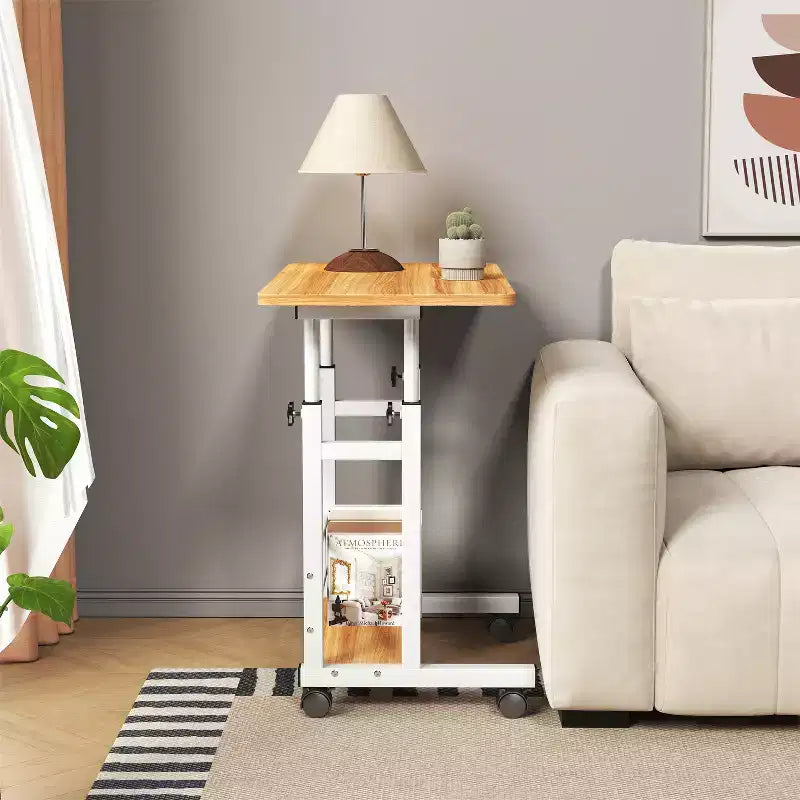 Scrivania mobile regolabile in altezza con ruote, 80×40 cm, per 1 adulto