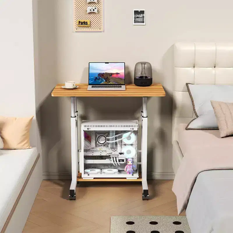 Scrivania mobile regolabile in altezza con ruote, 80×40 cm, per 1 adulto