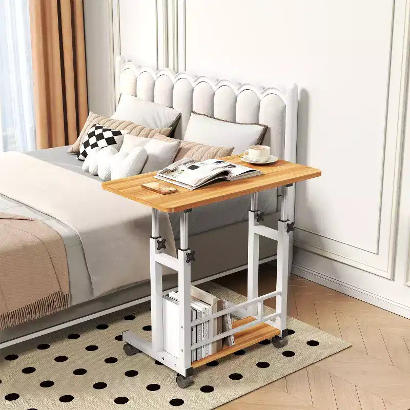 Scrivania mobile regolabile in altezza con ruote, 80×40 cm, per 1 adulto