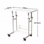 Scrivania mobile regolabile in altezza con ruote, 80×40 cm, per 1 adulto