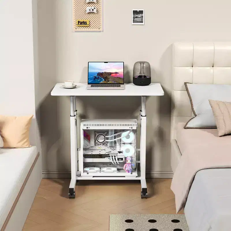 Scrivania mobile regolabile in altezza con ruote, 80×40 cm, per 1 adulto