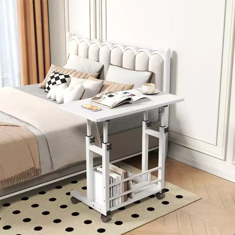Scrivania mobile regolabile in altezza con ruote, 80×40 cm, per 1 adulto