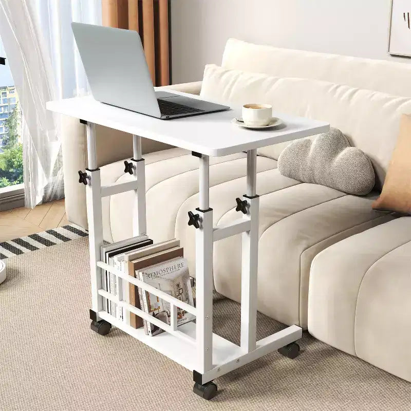 Scrivania mobile regolabile in altezza con ruote, 80×40 cm, per 1 adulto