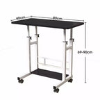 Scrivania mobile regolabile in altezza con ruote, 80×40 cm, per 1 adulto