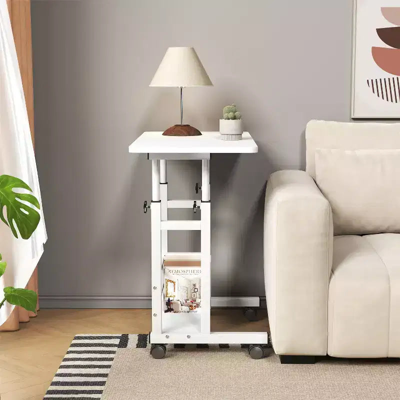 Scrivania mobile regolabile in altezza con ruote, 80×40 cm, per 1 adulto