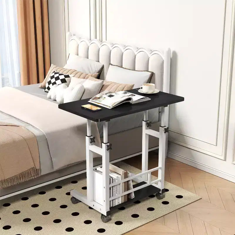Scrivania mobile regolabile in altezza con ruote, 80×40 cm, per 1 adulto