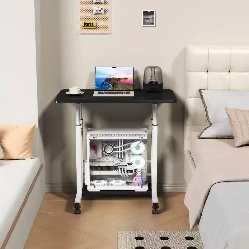 Scrivania mobile regolabile in altezza con ruote, 80×40 cm, per 1 adulto