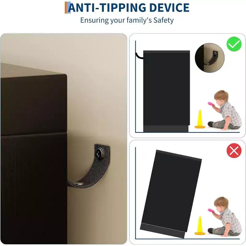 Comò portaoggetti nero da 43,3 pollici con 4 cassetti e asta appendiabiti, organizer multifunzionale per camera da letto, facile montaggio