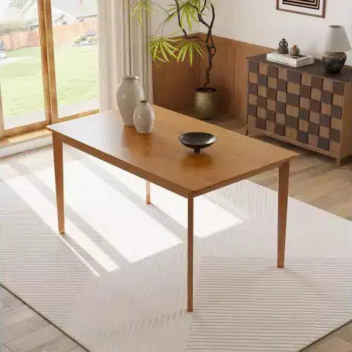 Tavolo da pranzo rettangolare con struttura in legno, 4–6 posti (Marrone/Naturale)
