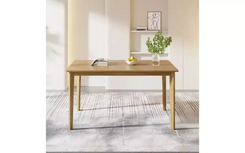 Tavolo da pranzo rettangolare con struttura in legno, 4–6 posti (Marrone/Naturale)