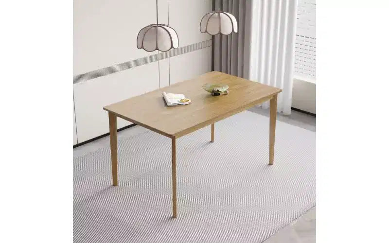Tavolo da pranzo rettangolare con struttura in legno, 4–6 posti (Marrone/Naturale)