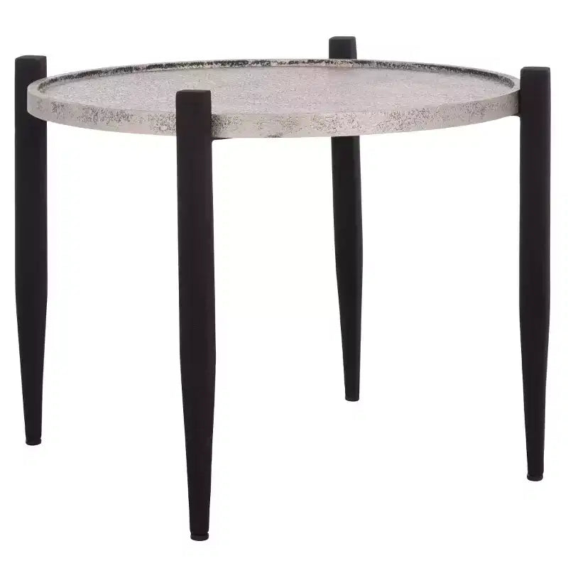 Tavolino rotondo d'accento nero e grigio per 1