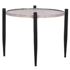 Tavolino rotondo d'accento nero e grigio per 1