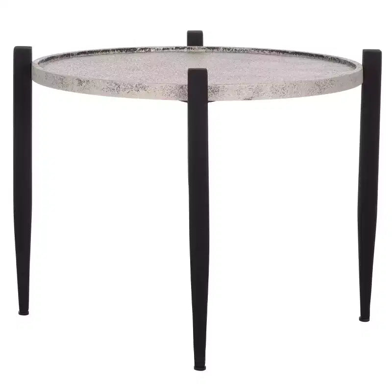 Tavolino rotondo d'accento nero e grigio per 1