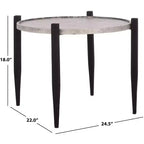 Tavolino rotondo d'accento nero e grigio per 1