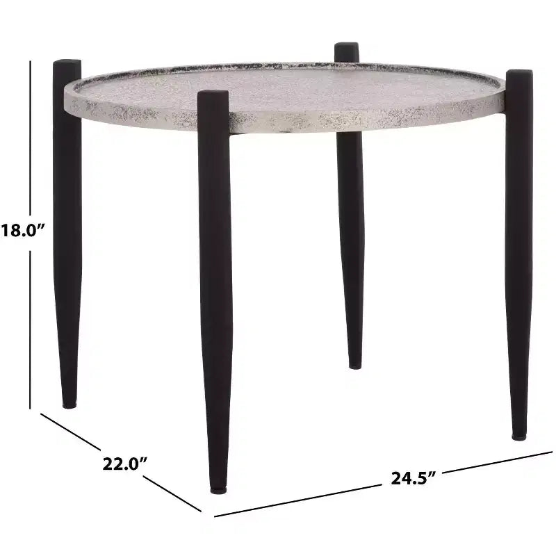 Tavolino rotondo d'accento nero e grigio per 1