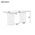 Tavolo da pranzo rettangolare da 152 cm stile rustico con gambe intagliate, effetto legno lavato grigio/naturale, 6 posti