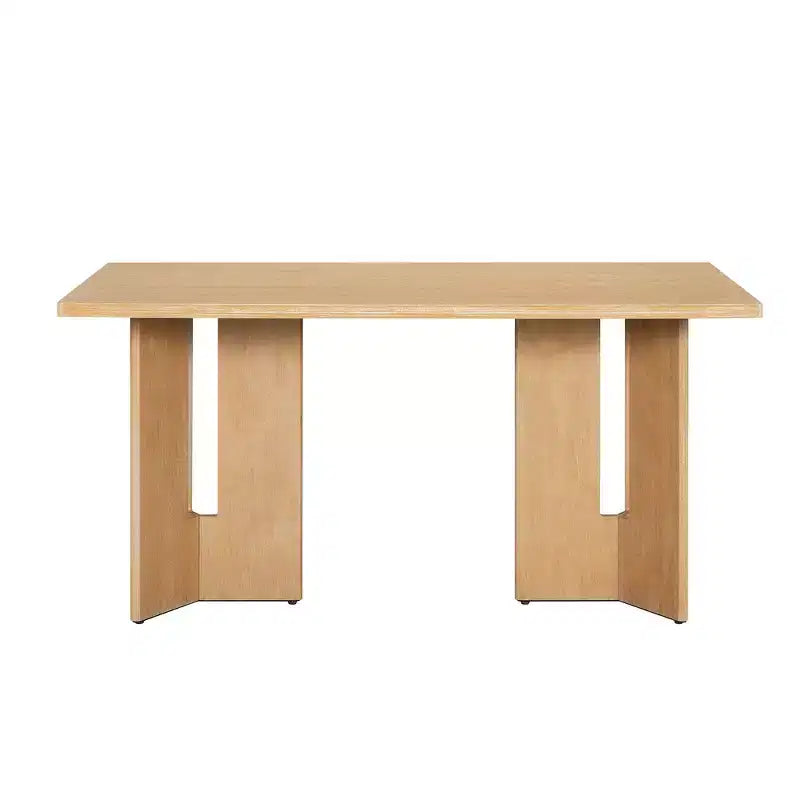 Tavolo da pranzo rettangolare da 152 cm stile rustico con gambe intagliate, effetto legno lavato grigio/naturale, 6 posti
