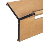 Tavolo da pranzo rettangolare da 152 cm stile rustico con gambe intagliate, effetto legno lavato grigio/naturale, 6 posti