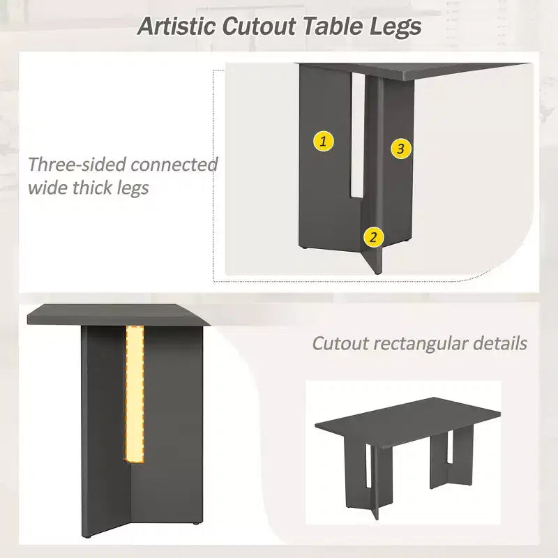 Tavolo da pranzo rettangolare da 152 cm stile rustico con gambe intagliate, effetto legno lavato grigio/naturale, 6 posti