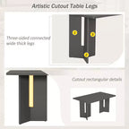 Tavolo da pranzo rettangolare da 152 cm stile rustico con gambe intagliate, effetto legno lavato grigio/naturale, 6 posti