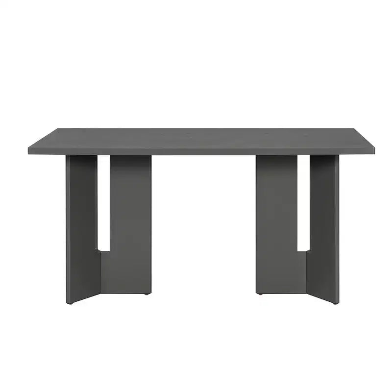 Tavolo da pranzo rettangolare da 152 cm stile rustico con gambe intagliate, effetto legno lavato grigio/naturale, 6 posti