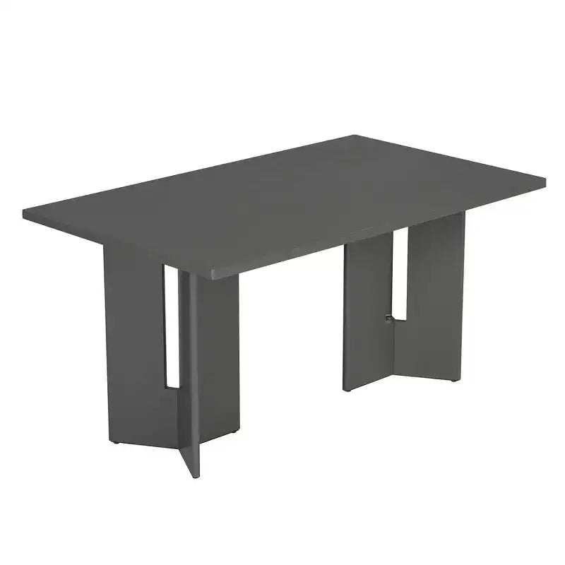 Tavolo da pranzo rettangolare da 152 cm stile rustico con gambe intagliate, effetto legno lavato grigio/naturale, 6 posti