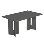 Tavolo da pranzo rettangolare da 152 cm stile rustico con gambe intagliate, effetto legno lavato grigio/naturale, 6 posti