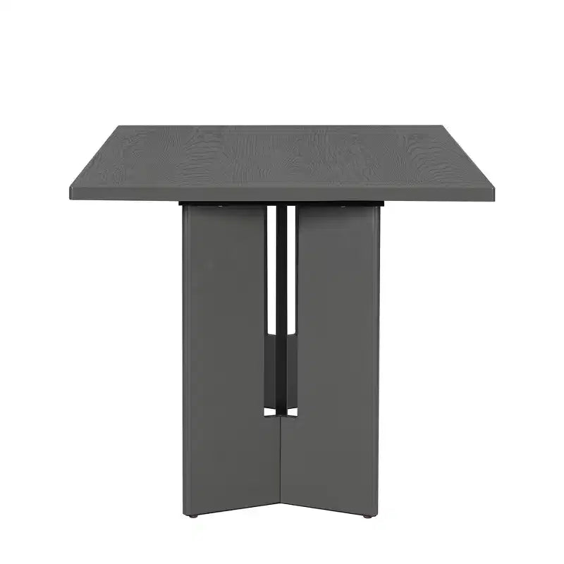 Tavolo da pranzo rettangolare da 152 cm stile rustico con gambe intagliate, effetto legno lavato grigio/naturale, 6 posti