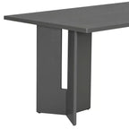 Tavolo da pranzo rettangolare da 152 cm stile rustico con gambe intagliate, effetto legno lavato grigio/naturale, 6 posti