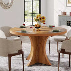 Tavolo da pranzo rotondo marrone, diametro 119 cm, per 4-6 persone