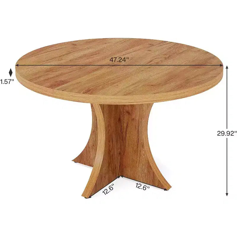 Tavolo da pranzo rotondo marrone, diametro 119 cm, per 4-6 persone