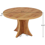 Tavolo da pranzo rotondo marrone, diametro 119 cm, per 4-6 persone