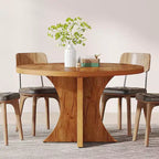 Tavolo da pranzo rotondo marrone, diametro 119 cm, per 4-6 persone