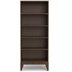 Libreria a 5 Ripiani Marrone Noce Scuro in Stile Mid-Century Moderno, 61 cm, per Adulti