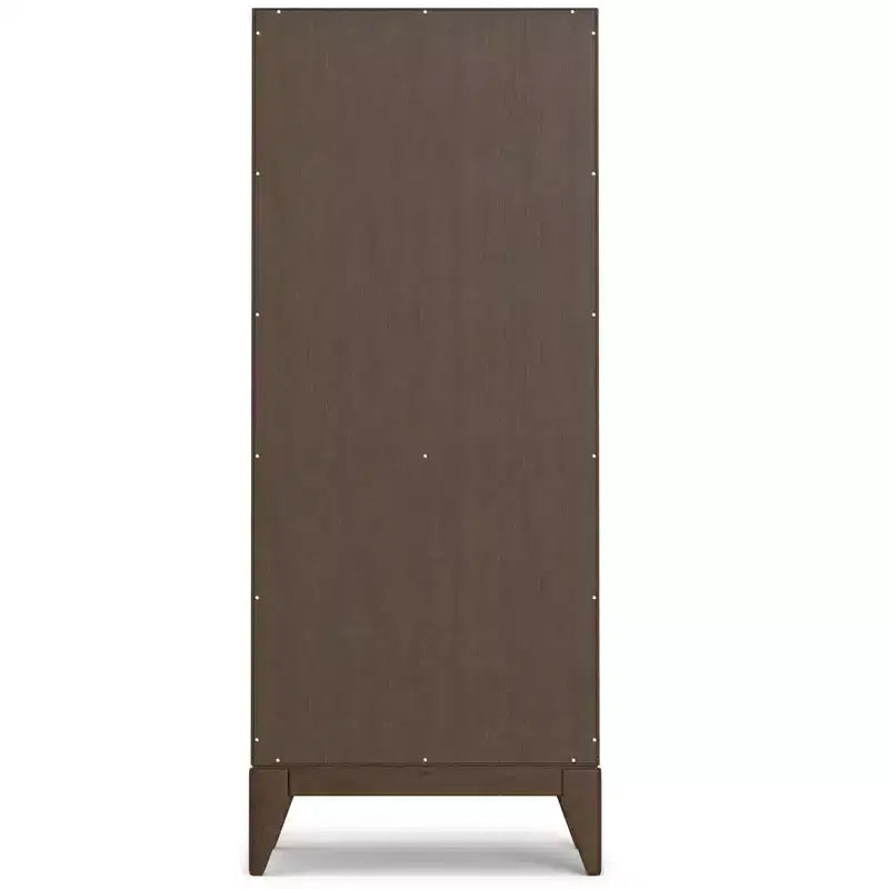 Libreria a 5 Ripiani Marrone Noce Scuro in Stile Mid-Century Moderno, 61 cm, per Adulti
