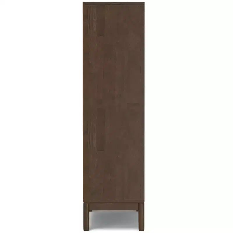 Libreria a 5 Ripiani Marrone Noce Scuro in Stile Mid-Century Moderno, 61 cm, per Adulti