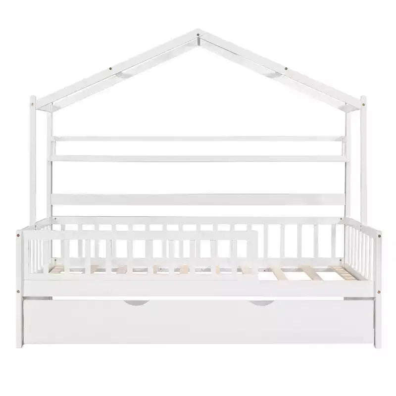 Struttura Letto a Casetta per Bambini con Letto Estraibile, Una Piazza e Mezza/Matrimoniale, 1-2 Bambini