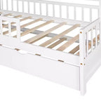 Struttura Letto a Casetta per Bambini con Letto Estraibile, Una Piazza e Mezza/Matrimoniale, 1-2 Bambini