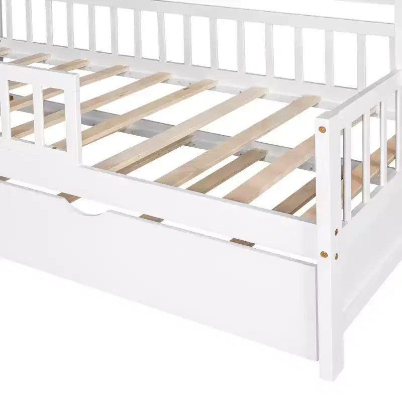 Struttura Letto a Casetta per Bambini con Letto Estraibile, Una Piazza e Mezza/Matrimoniale, 1-2 Bambini