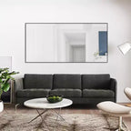 Specchio da terra a figura intera con cornice in metallo nero, 71x32 pollici, 1 persona