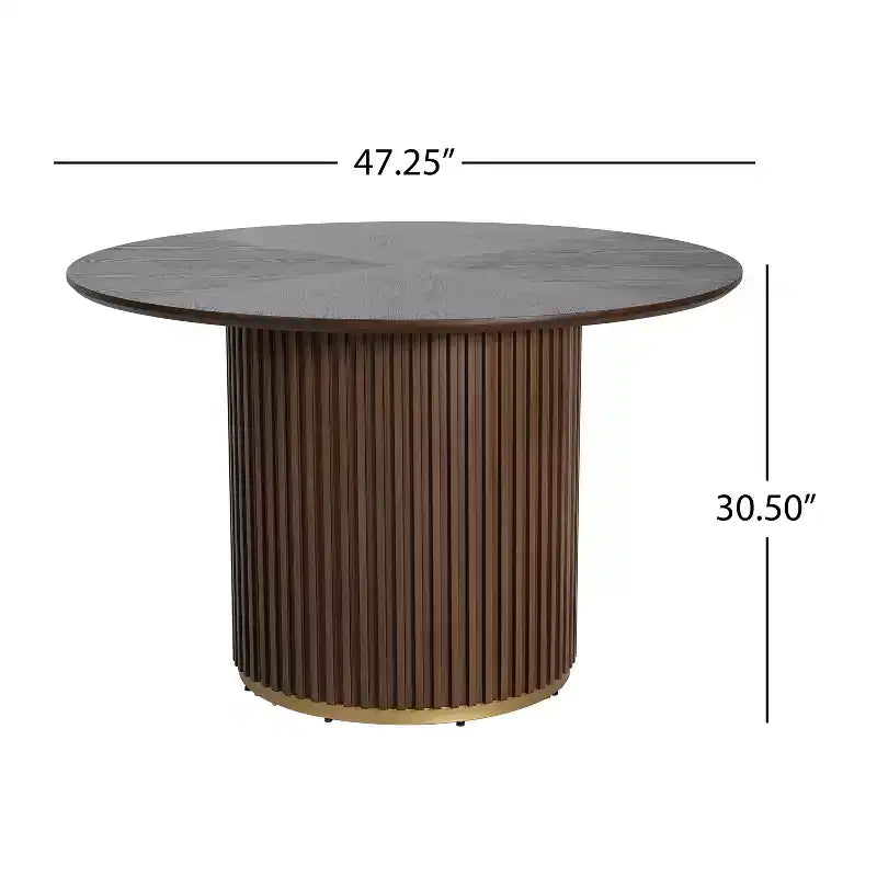 Moderno Set da Pranzo Rotondo da 5 Pezzi con Poltrone Imbottite, 4 Posti