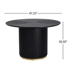 Moderno Set da Pranzo Rotondo da 5 Pezzi con Poltrone Imbottite, 4 Posti