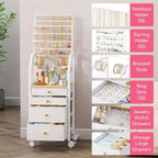 Espositore per gioielli multi-livello bianco con cassetti per uso individuale