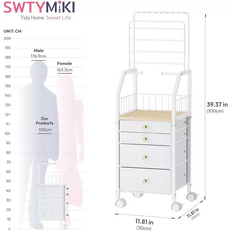 Espositore per gioielli multi-livello bianco con cassetti per uso individuale